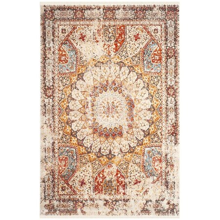 Safavieh 3 x 5 ft. Vintage Persian Power Loomed Rectangle Area Rug Cream & Rust VTP412R-3